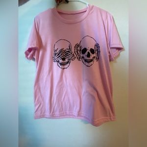 Basic pink skull T-shirt